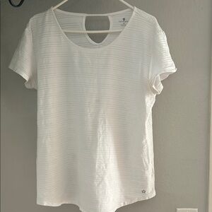 Tuff Athletics White Boxy Cut Out Short Sleeve Tee